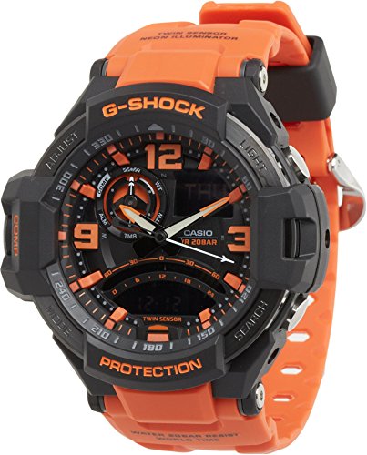 腕時計 カシオ メンズ G-Shock Unisex G-Aviation Twin Sensor GA1000-4A Black/Orange