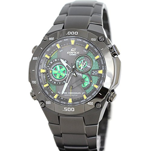 腕時計 カシオ メンズ Casio EQWM1100DC-1A2 Mens Edifice Black Label Solar Multi-Band Atomic Alarm Chro