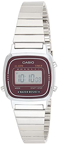 腕時計 カシオ レディース Casio Women's Digital Watch with Metal Bracelet LA-670WA-4