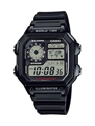 腕時計 カシオ メンズ Casio Men's Classic Japanese-Quartz Watch with Resin Strap, Black, 21 (Model: AE