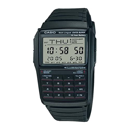腕時計 カシオ メンズ Casio Men's DBC32-1A Data Bank Black Digital Watch, White