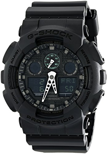 腕時計 カシオ メンズ Casio G-Shock Military Black GA100MB-1A 3-Eye Ana-Digi Wrist