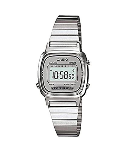腕時計 カシオ レディース Casio Women's LA670WA-7 Silver Tone Digital Retro Watch