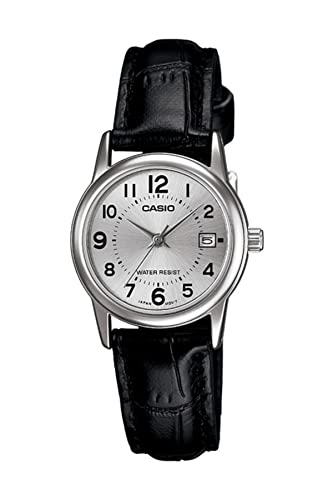 腕時計 カシオ レディース Casio Women's LTPV002L-7B Black Leather Quartz Watch