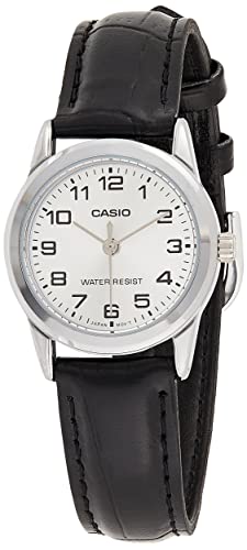 腕時計 カシオ レディース Casio Women's LTPV001L-7B Black Leather Quartz Watch