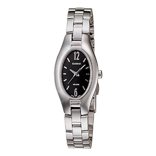 腕時計 カシオ レディース Casio LTP-1290D-1AV Ladies Silver Elegant Watch - Stainless Steel Black Di