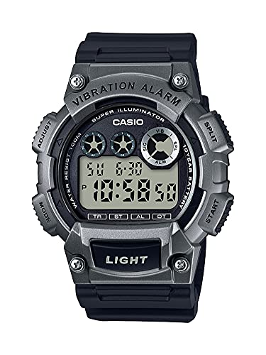 腕時計 カシオ メンズ Casio Men's 'Super Illuminator' Quartz Resin Casual Watch, Color:Black (Model: W