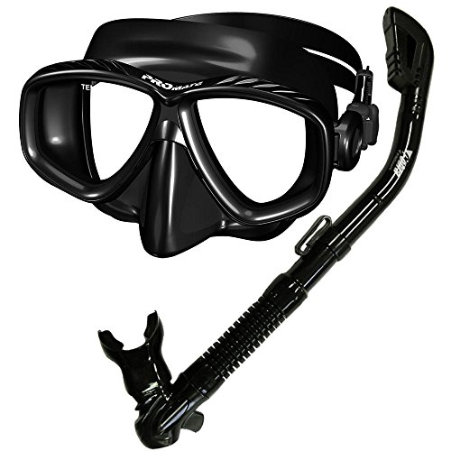 シュノーケリング マリンスポーツ Promate Snorkeling Scuba Dive Dry Snorkel Purge Mask Gear Set,