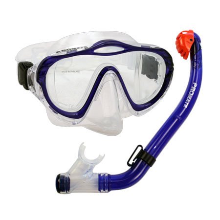 シュノーケリング マリンスポーツ Junior Snorkel Set Purge Mask Dry Snorkel Set for Kids, Blue