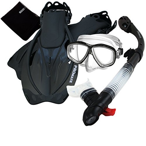 シュノーケリング マリンスポーツ 285890-Bk-MLXL, Snorkeling Purge Mask Dry Snorkel Fins Mesh Bag