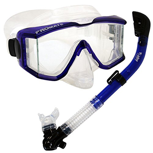 シュノーケリング マリンスポーツ Promate Snorkeling Scuba Dive Dry Snorkel Purge Edgeless Mask G