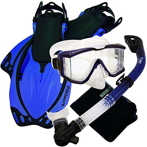 シュノーケリング マリンスポーツ PROMATE Snorkeling Scuba Dive Panoramic PURGE Mask Dry Snorkel