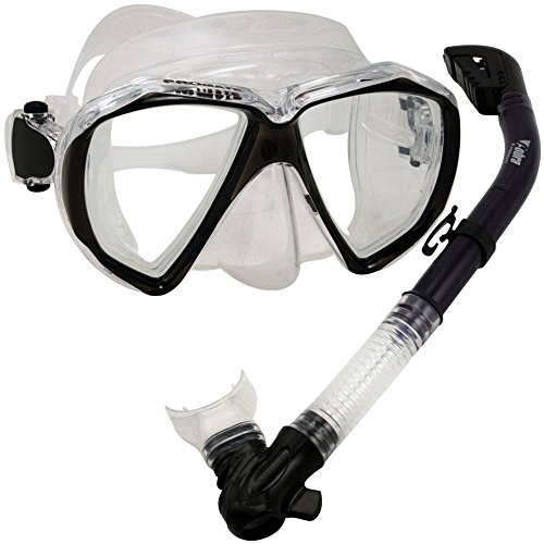 シュノーケリング マリンスポーツ PROMATE Snorkeling Scuba Dive Dry Snorkel Mask Deluxe Gear Set,