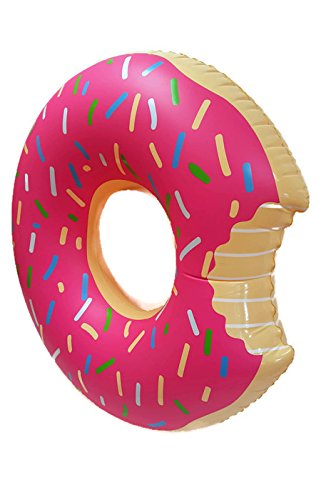 フロート プール 水遊び SplashNmore Inflatable Donut Float For Beach or Pool - 4 FEET!!! (STRAWBER
