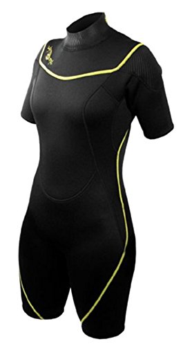 シュノーケリング マリンスポーツ Deep See Women's 3mm Shorty Wetsuit, Black/Royal Blue, Size 7/8