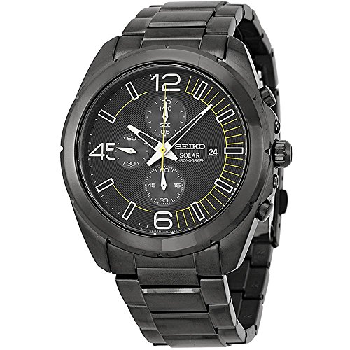 腕時計 セイコー メンズ Seiko Solar Chronograph Black Dial Stainless Steel Men's Watch Watch SSC217