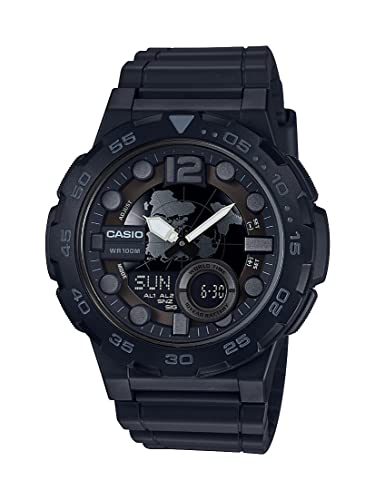 腕時計 カシオ メンズ Casio Men's 'CLASSIC' Quartz Stainless Steel and Resin Casual Watch, Color:Black