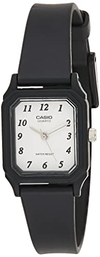 腕時計 カシオ レディース Casio Women's LQ142-7B Black Resin Quartz Watch with White Dial