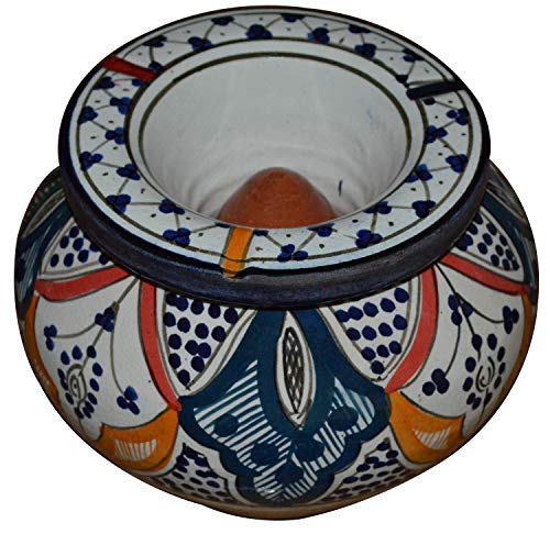 灰皿 海外モデル アメリカ Ceramic Ashtrays Moroccan Handmade Smokeless Exquisite Extra Large Glazes