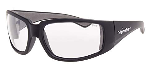 ボディボード マリンスポーツ BOMBER - Mens Clear Safety Glasses with Matte Black frame, Color: Cle