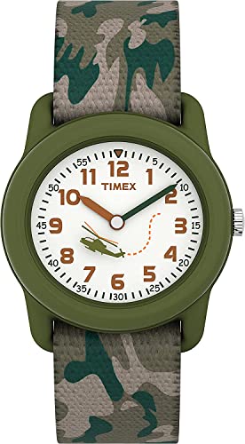 腕時計 タイメックス メンズ Timex Boys T78141 Time Machines Green Camo Elastic Fabric Strap Watch