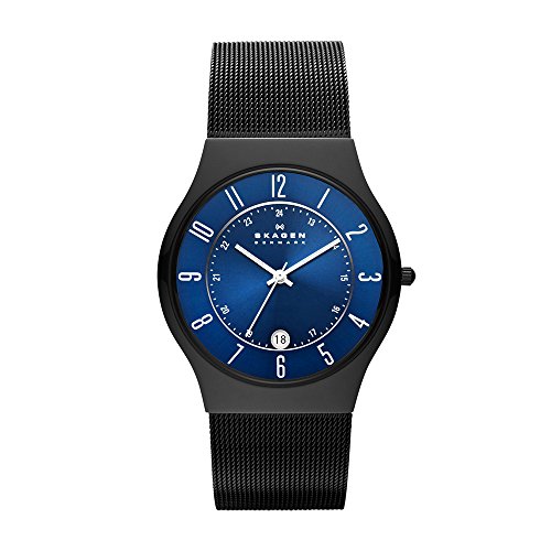 スカーゲン Skagen メンズ腕時計 T233XLTMN チタニウム スチールメッシュウォッチ ブルーxブラック