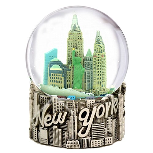 スノーグローブ 雪 置物 New York City Snow Globe 4.5 Inch Silver NYC Souvenirs