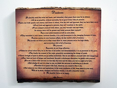 壁飾り インテリア タペストリー Desiderata Wood Sign - Poem on Rustic Wooden Plaque