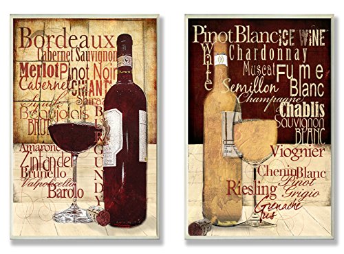 壁飾り インテリア タペストリー Stupell Home D?cor Rustic Wine Images And Typography On 2 Wood-M