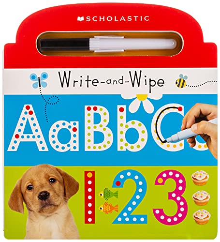 海外製絵本 知育 英語 Write and Wipe ABC 123: Scholastic Early Learners (Write and Wipe)
