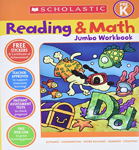 海外製絵本 知育 英語 Scholastic Pre-K Reading & Math Jumbo Workbook