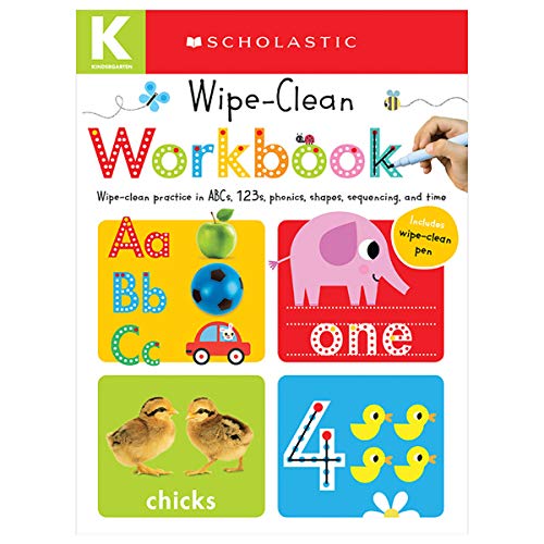 海外製絵本 知育 英語 Kindergarten Wipe-Clean Workbook: Scholastic Early Learners (Wipe-Clean Workbook