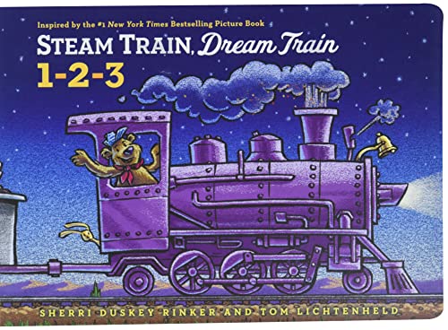 海外製絵本 知育 英語 Steam Train, Dream Train 1-2-3 (Goodnight, Goodnight Construction Site)