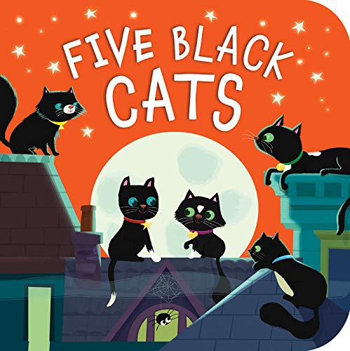 海外製絵本 知育 英語 Five Black Cats: A Counting Board Book for Kids and Toddlers