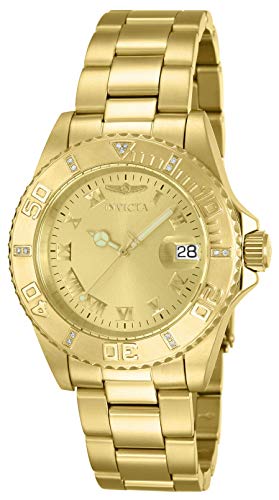 腕時計 インヴィクタ インビクタ Invicta Women's 12820 Pro Diver Gold Dial Diamond Accented Watch