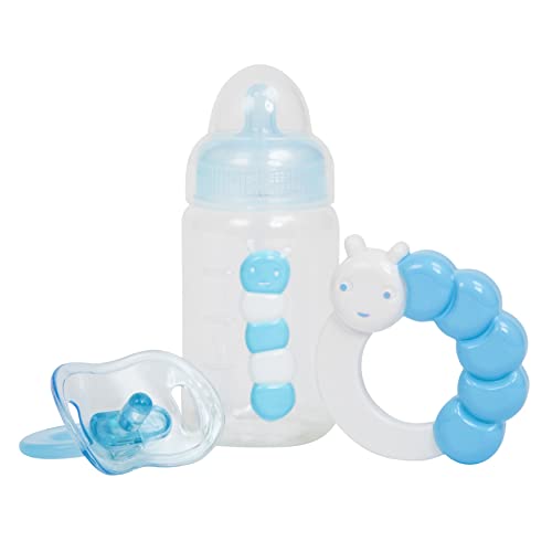 ジェーシートイズ 赤ちゃん おままごと Blue Baby Doll Bottle, Rattle & Pacifier Set JC Toys -