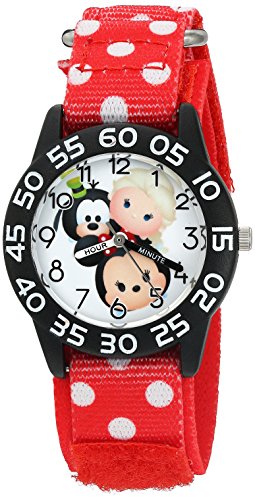 腕時計 ディズニー キッズ Disney Girl's 'Mickey Mouse' Quartz Plastic and Nylon Watch, Color:Red (Mo
