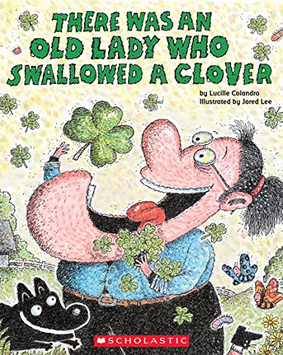 海外製絵本 知育 英語 There Was an Old Lady Who Swallowed a Clover!