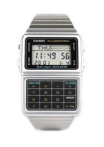 腕時計 カシオ メンズ Casio DBC611-1 Mens Stainless Steel Databank Calculator Watch 5 Alarms Stopwatch