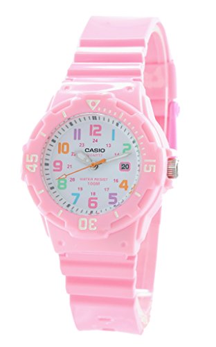 腕時計 カシオ レディース Casio Women's LRW-200H-4B2 Pink Resin Band with White Dial Watch