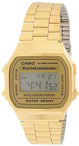腕時計 カシオ メンズ Casio A168WG-9 Men's Vintage Gold Metal Band Illuminator Chronograph Alarm Watch