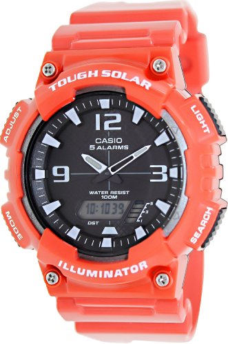 腕時計 カシオ メンズ Casio Men's Sport AQS810WC-4AV Red Plastic Quartz Watch