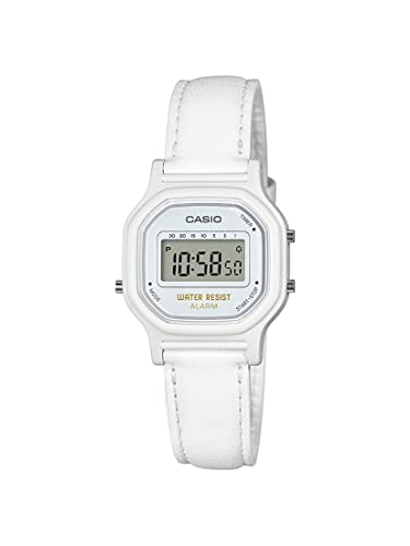 腕時計 カシオ レディース Casio Women's 'Vintage' Quartz Resin Casual Watch, Color:White (Model: LA-