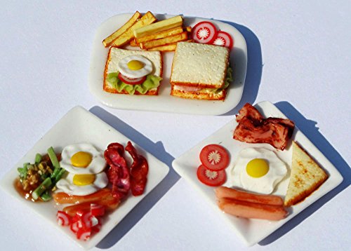 1/6ドール 12インチドール 27センチドール Mixed 3 Breakfast Sets Dollhouse Miniature Food, Dollho