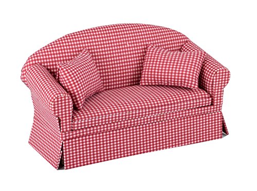 1/6ドール 12インチドール 27センチドール Red Dollhouse Sofa Couch, Miniature Living Room Furnitu