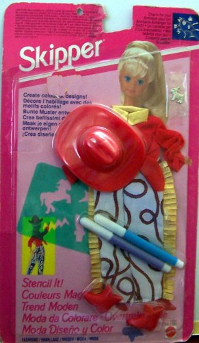バービー バービー人形 チェルシー Barbie SKIPPER Stencil It Fashions Western Clothes (1993)
