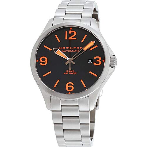 腕時計 ハミルトン メンズ Hamilton Men's Khaki Aviation H76535131 42mm Black Dial SS Automatic Watch