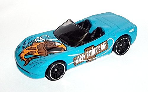 ホットウィール マテル ミニカー Hot Wheels Happy Father's Day! Corvette C6 Light Blue #4/4