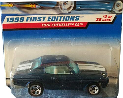ホットウィール マテル ミニカー Hot Wheels 1999 First Editions 1:64 Scale Blue 1970 Chevelle SS D