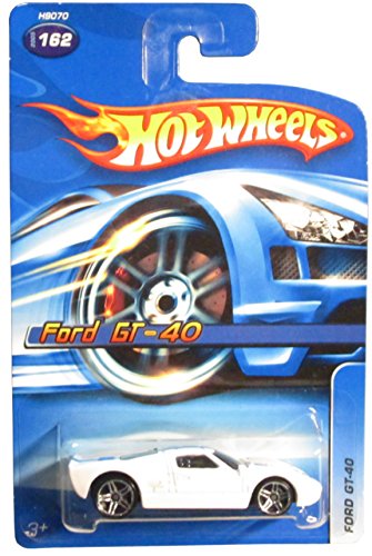 ホットウィール マテル ミニカー Hot Wheels 2005-162 Ford GT-40 White 1:64 Scale